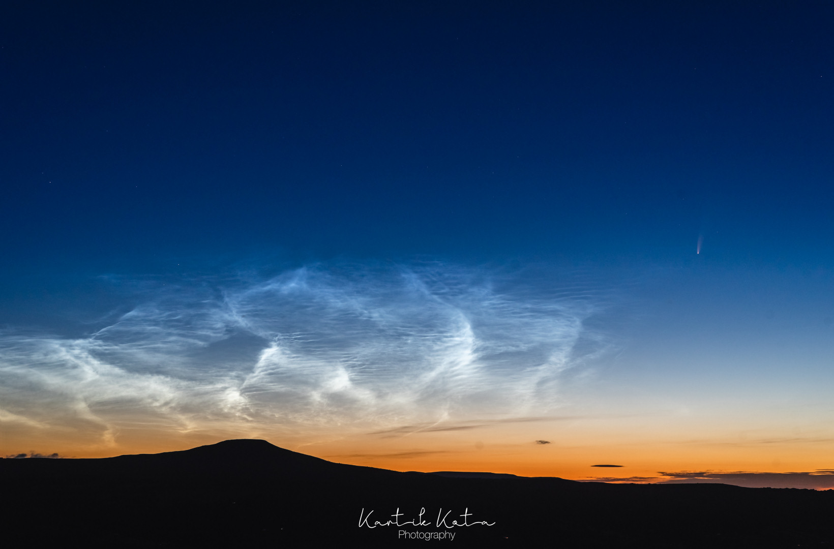 Noctilucent Clouds and comet Neowise from Keepers Pond